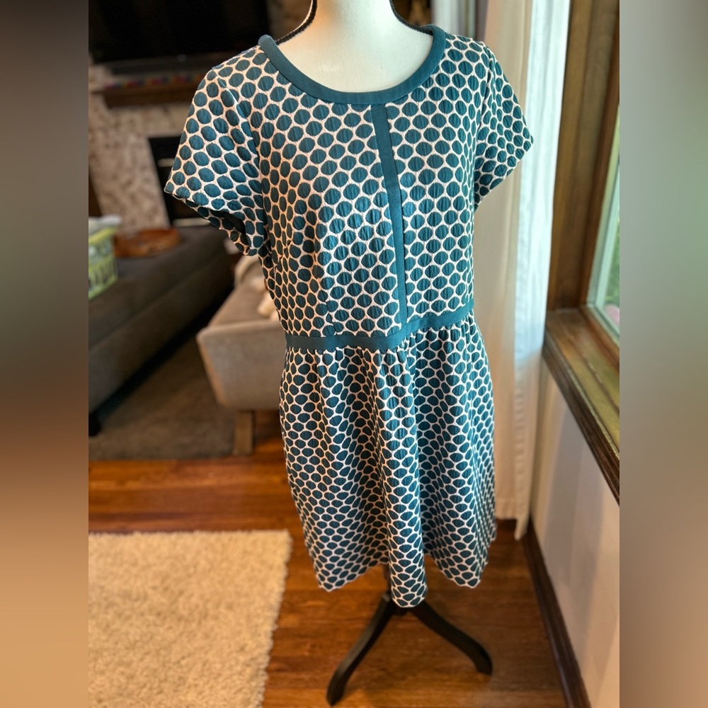 Boden teal dot dress
